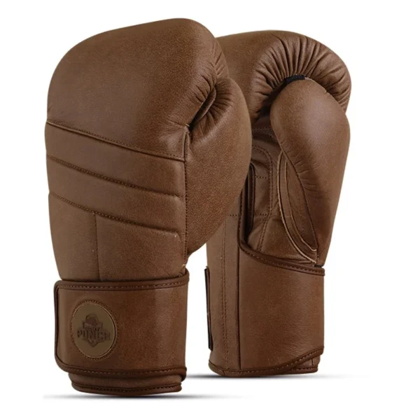 RightPunch Genuine Leather Boxing Gloves Brown - Image 3