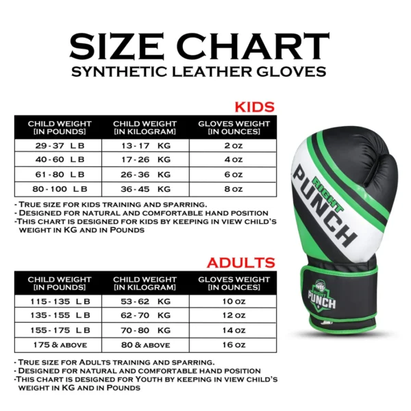 RightPunch Green Synthetic Leather Boxing Gloves - Image 8