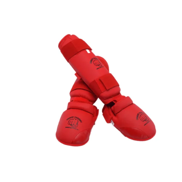 Red Karate and Taekwondo Shin Pads - Image 2