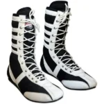 Long Boxing Shoes Anti Slip and Lightweight Black and White