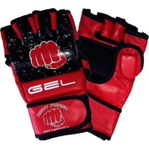 RightPunch Red Cowhide Leather MMA Sparring Gloves