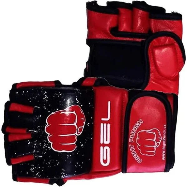 RightPunch Red Cowhide Leather MMA Sparring Gloves - Image 2