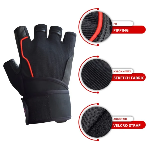 RightPunch PU Leather Weightlifting Gloves - Image 2