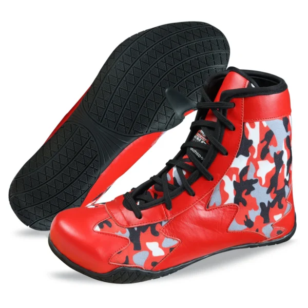RightPunch Red Camo Shoes for Boxing and Wrestling - Image 2