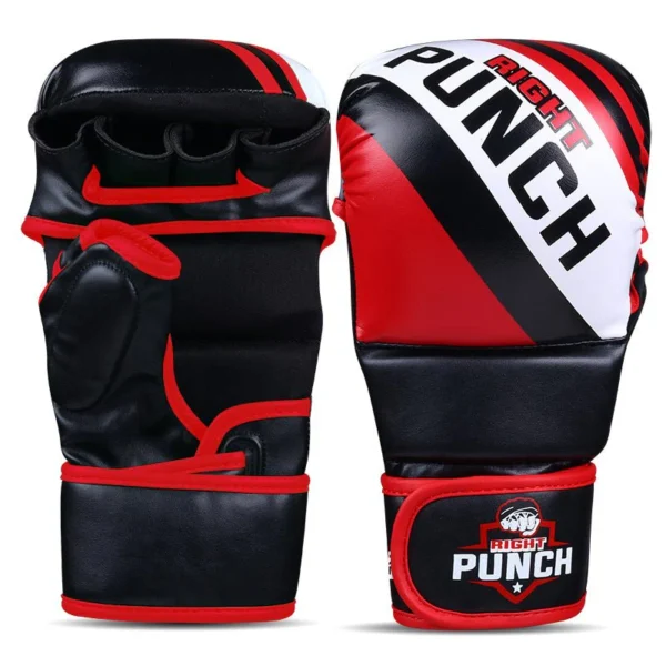 RightPunch Red MMA Shooter Gloves