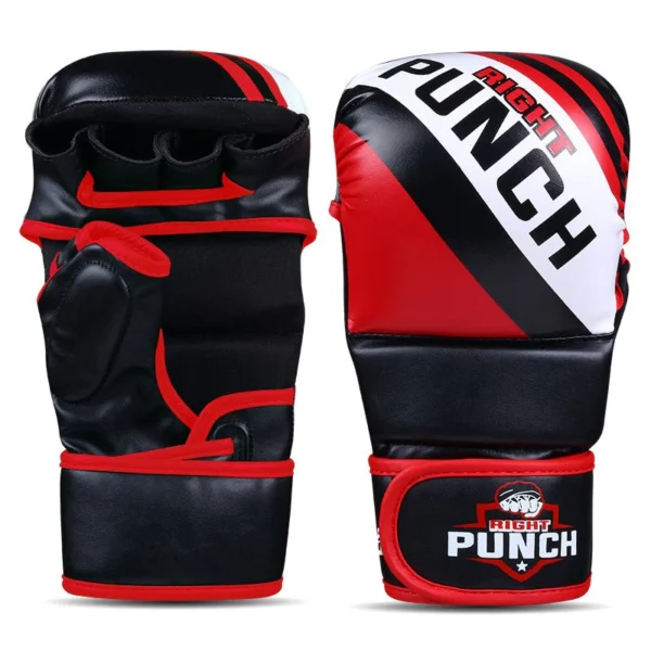 RightPunch Red MMA Shooter Gloves - Image 3