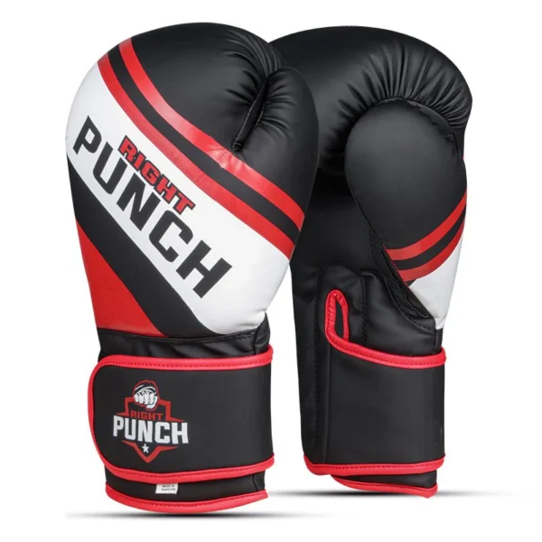 RightPunch Red Synthetic Leather Boxing Gloves - Image 3