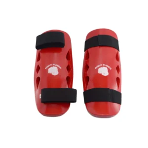RightPunch Red Shin Pads for Karate and Taekwondo