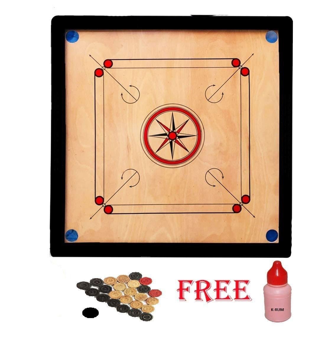 Wooden Carrom Board Set with Coins and Powder 1 Wooden Carrom Board Set with Coins and Powder
