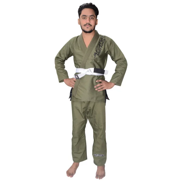 RightPunch Olive Green Bjj Gi for Kids With Free Belt - Image 6