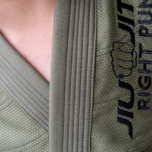 RightPunch Olive Green Bjj Gi for Kids With Free Belt