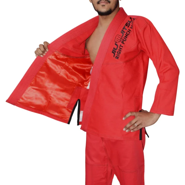 RightPunch Red Bjj Gi for Kids With Free Belt - Image 6