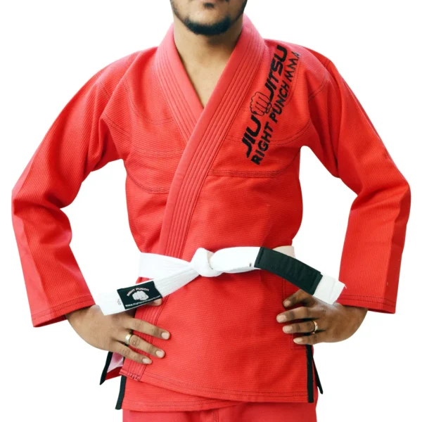 RightPunch Red Bjj Gi for Kids With Free Belt - Image 3
